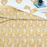 Mustard Yellow Kalamkari | Razai Mulmul Cotton | Cotton Wool Filling