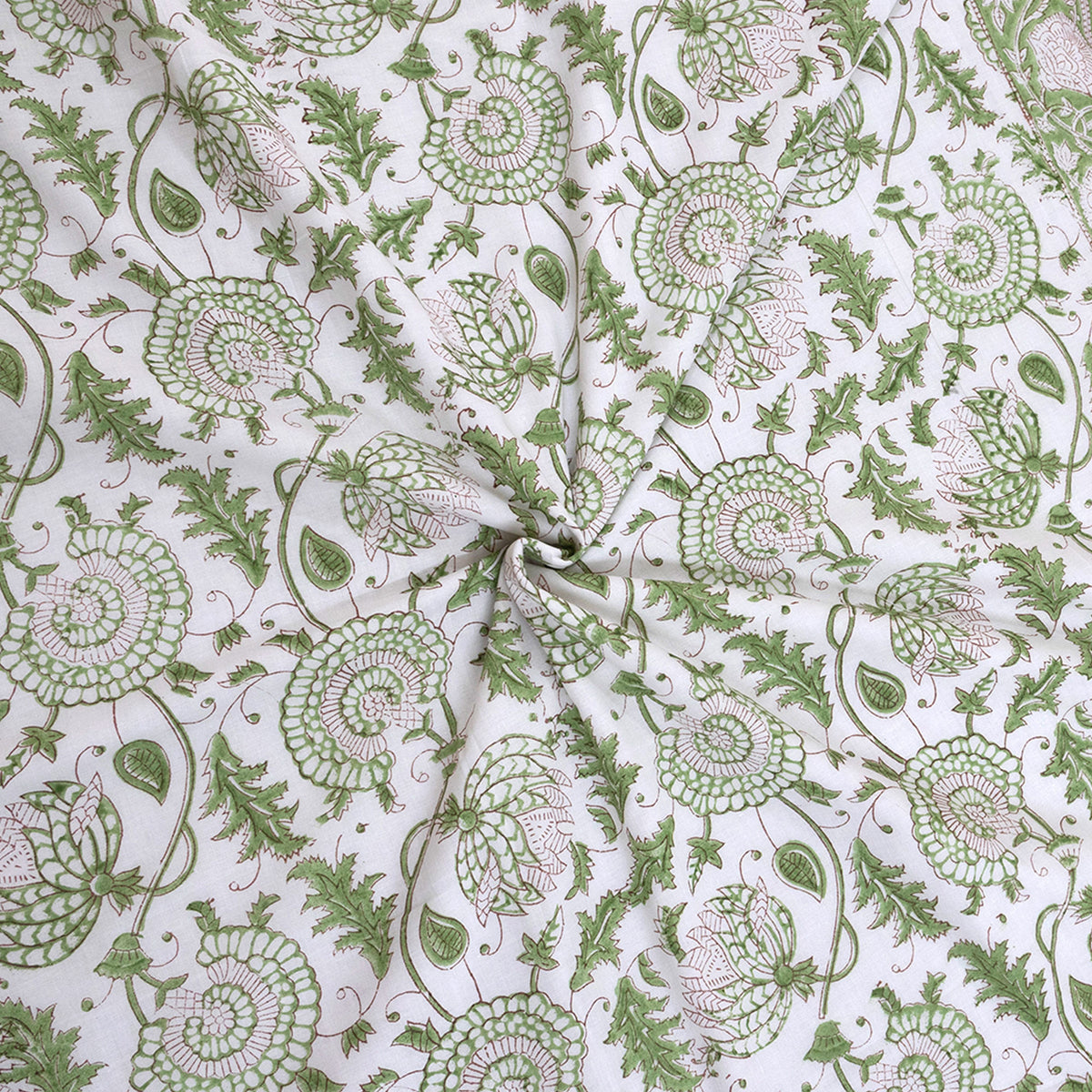 Green Kalamkari| All- Season Bedding Set | Premium Bedsheet , Pillow Covers, Dohar