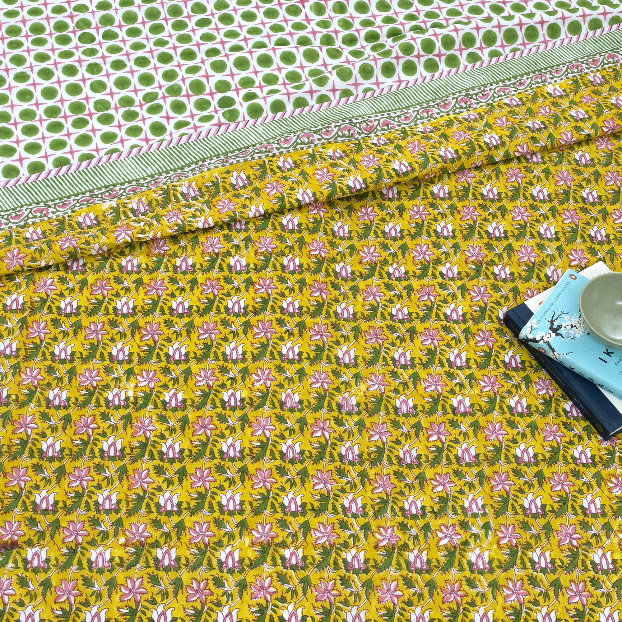 Pink Floral Pond | Dohar | Summer Blanket
