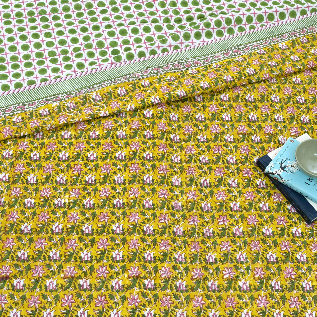Pink Floral Pond | Dohar | Summer Blanket