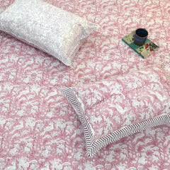 Pink Bird Kalamkari | 210TC Pure Cotton