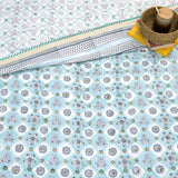 Small Blue Jaal | Pure Mulmul Cotton | Flannel filling