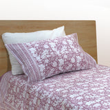 Vintage Pink| 300TC Bedsheet | 2 Pillow Covers | Mulmul Cotton Dohar