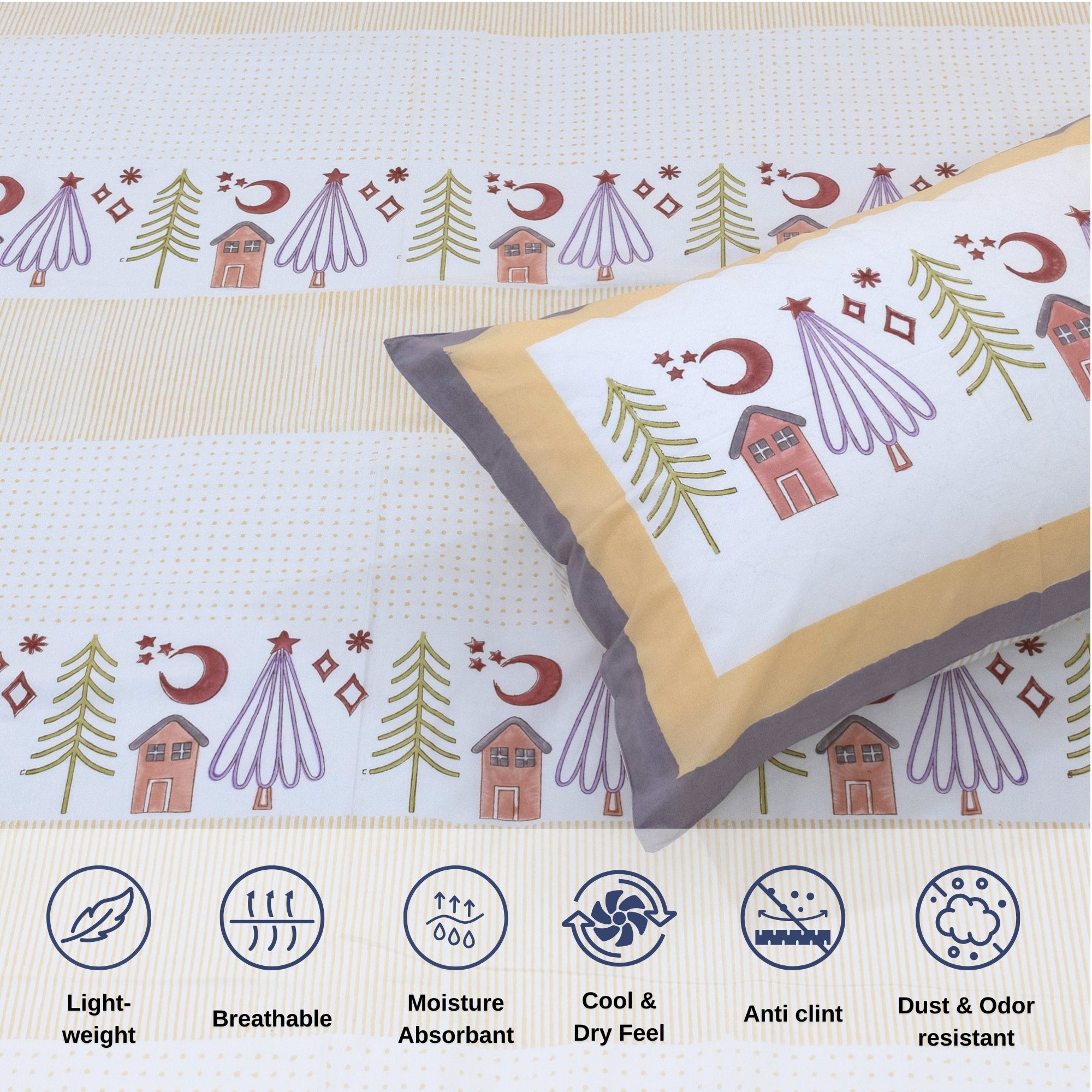 Yellow Polka Homes | Premium Bedsheet