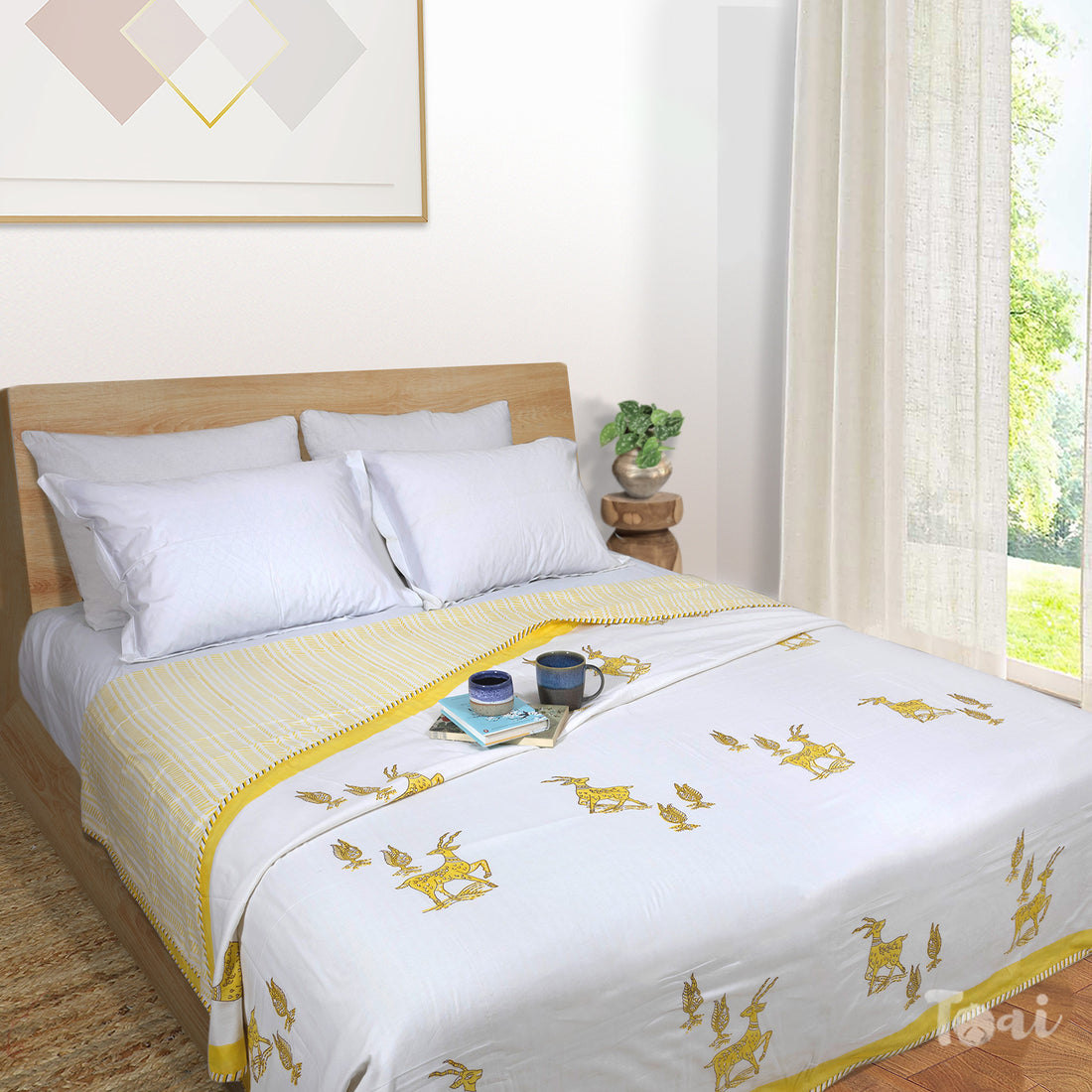 Yellow Deer-Lightweight Cotton Chadar


