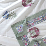 Balsam on White | 300TC Mercerized Cotton Bedsheet