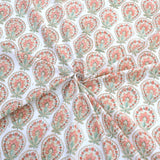 Peach Green White | 300TC Mercerized Cotton Bedsheet