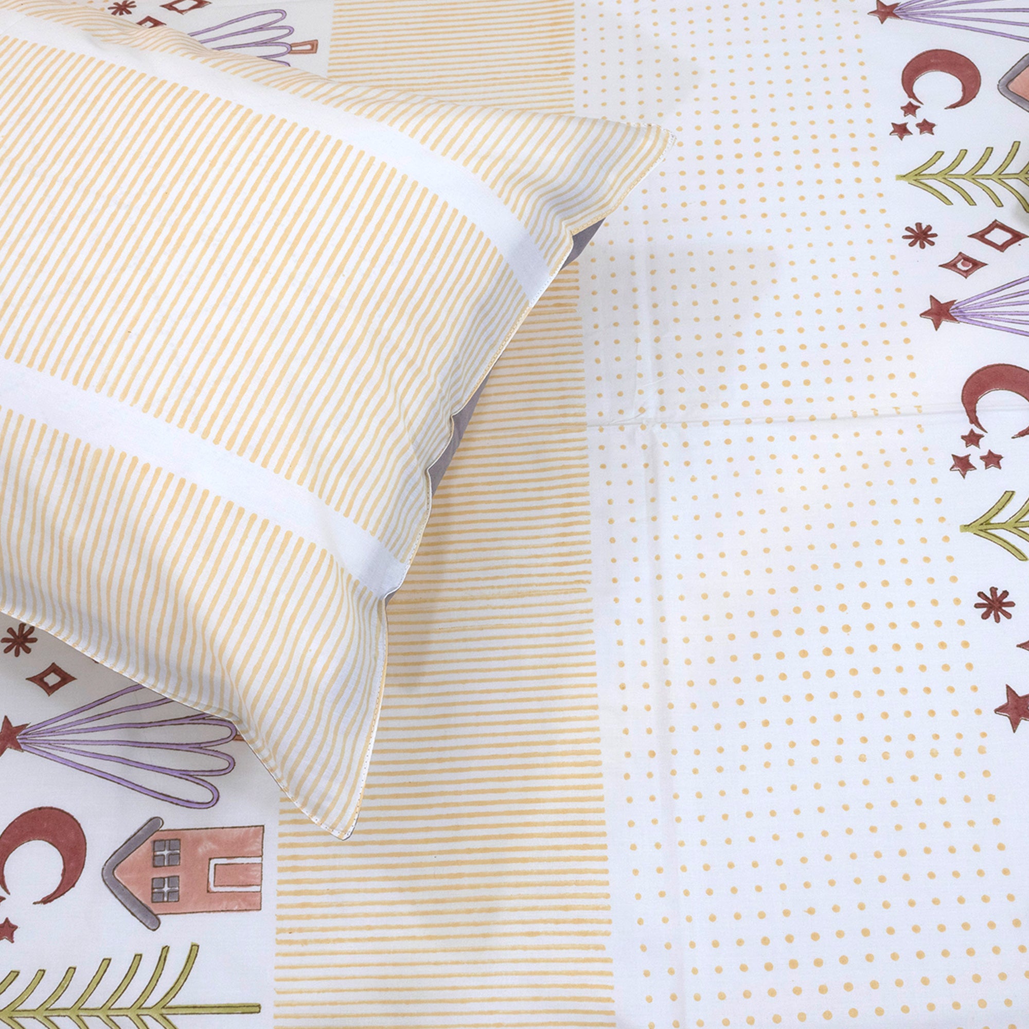 Yellow Polka Homes | Premium Bedsheet