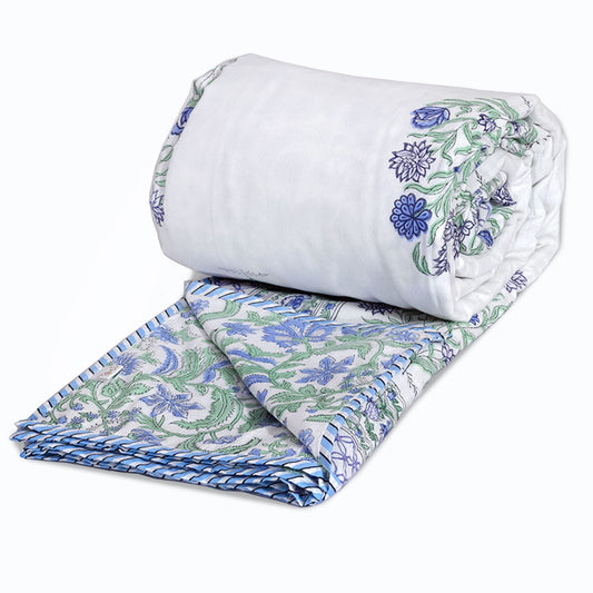 Mughal Floral Motif | Pure Mulmul Cotton | Flannel filling
