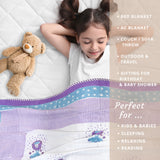 Sheep White Blue  | Pure Mulmul Cotton | Flannel filling