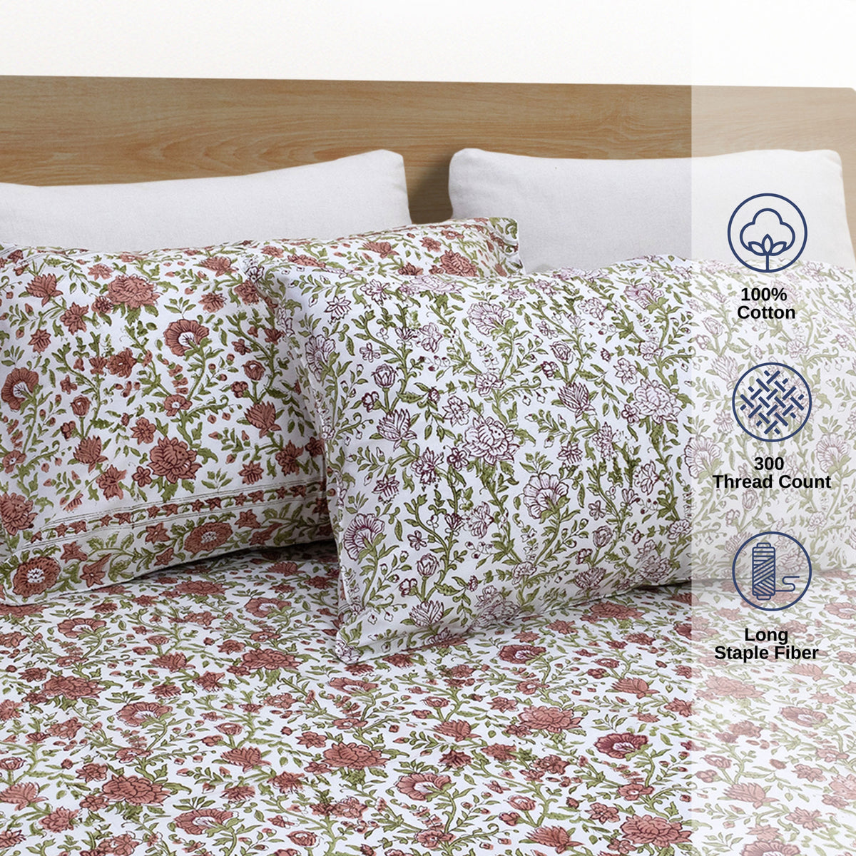 Rust Floral Spread| Premium Bedsheet