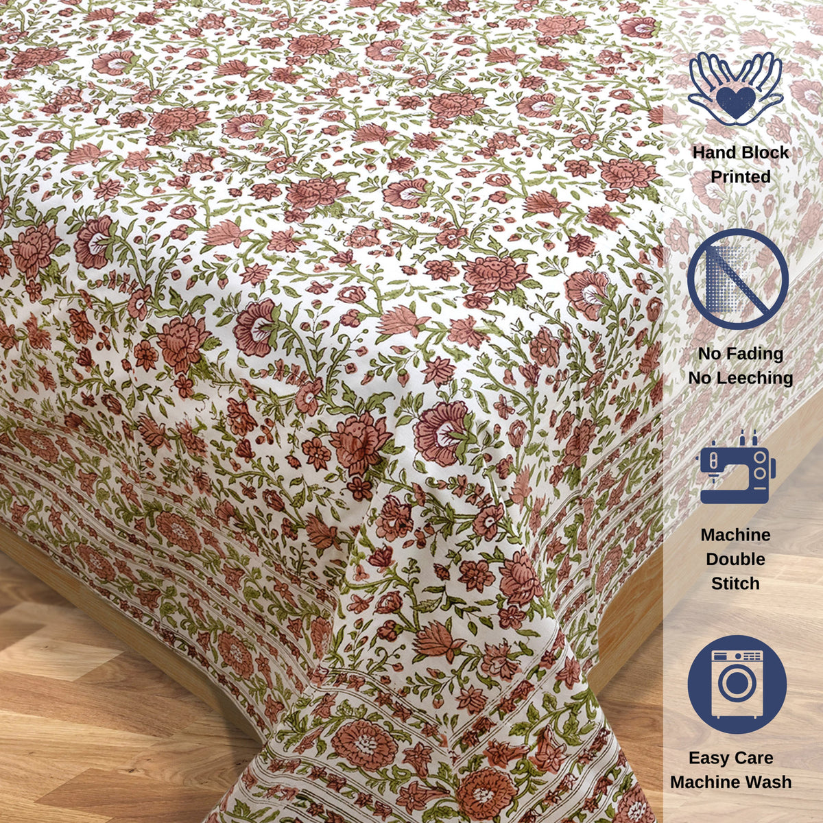 Rust Floral Spread| Premium Bedsheet