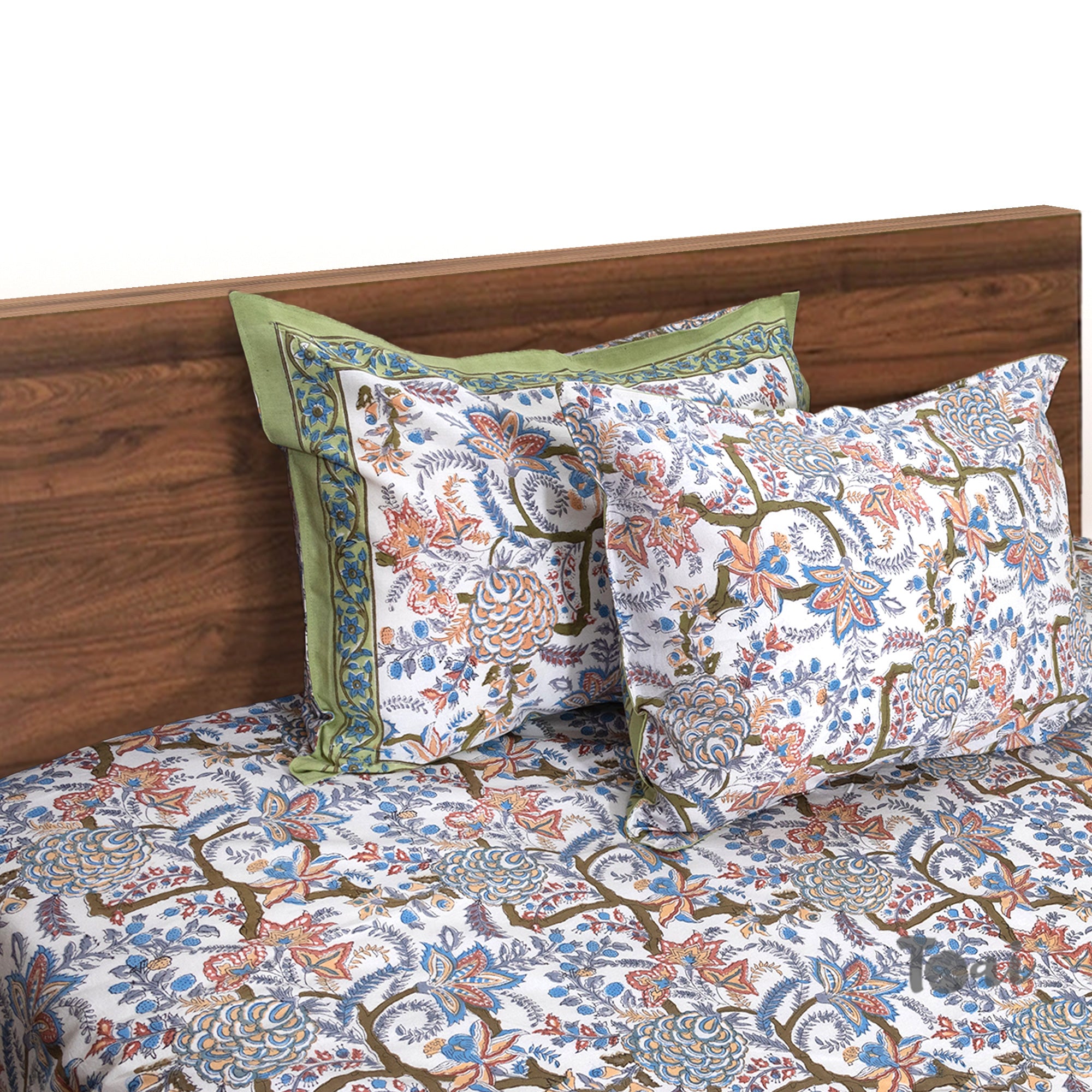 Pastel Flowers on White  - Bedsheet with Pillow Covers