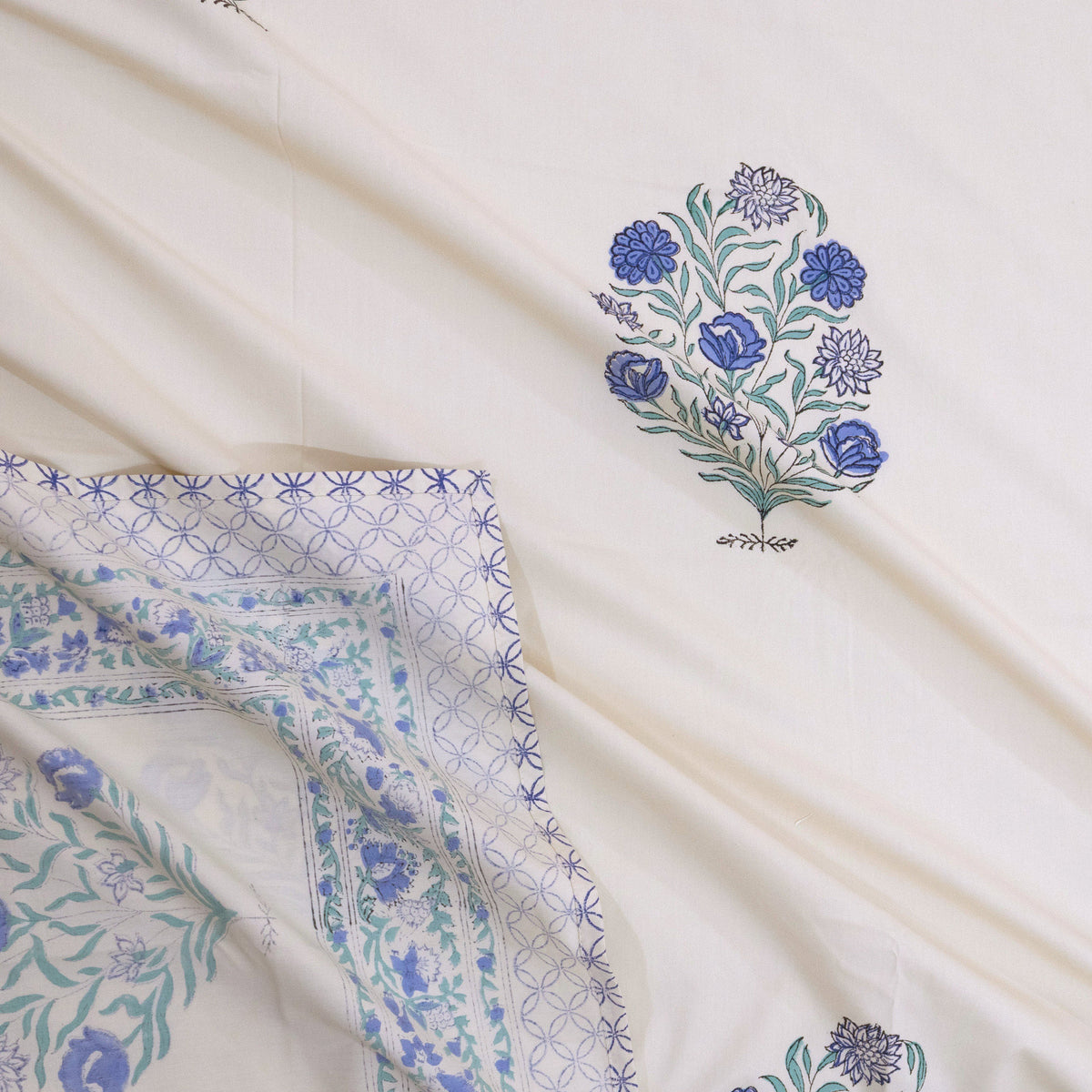 Mughal Motif on Beige| Premium Bedsheet