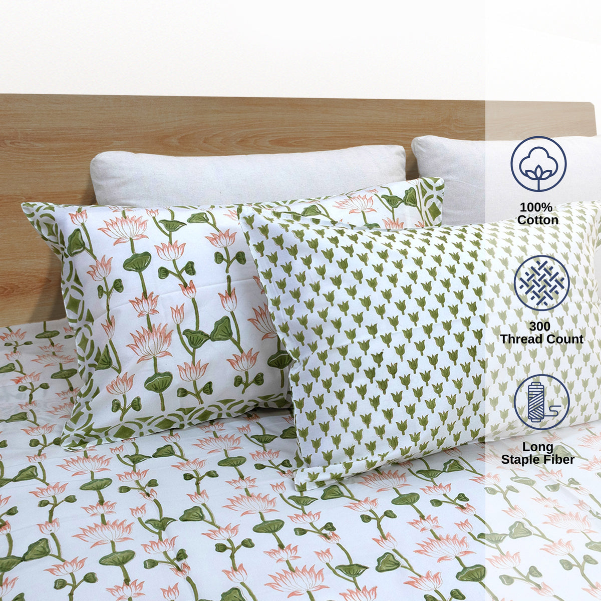 Lotus Vines | Premium Bedsheet