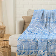 Blue Tapestry | MultiColor Florals | Woven Sofa Throw