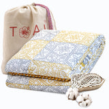 Yellow Grey Jharokha | Pure Mulmul Cotton | Flannel filling