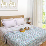 Small Blue Jaal | Pure Mulmul Cotton | Flannel filling