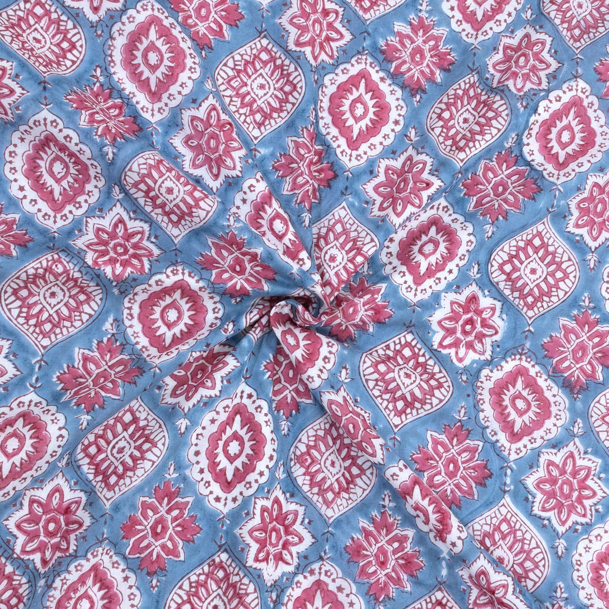 Spanish Villa Blue Red-Dohar Bedding Set