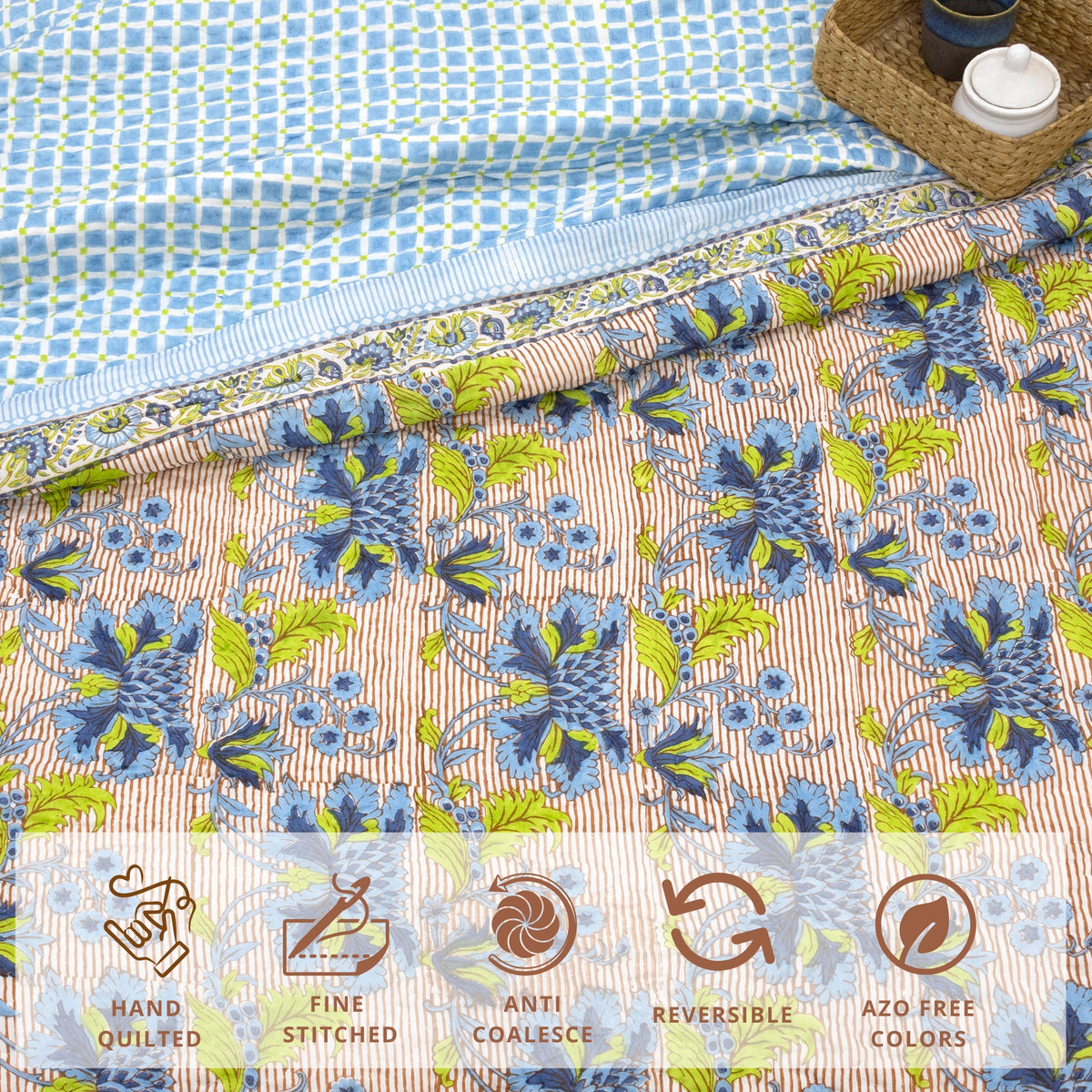 Large Night flowers  | Quilts | Razai | Comforter