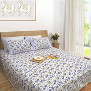Small Lavender Flowers  - King Queen Cotton Bed sheet