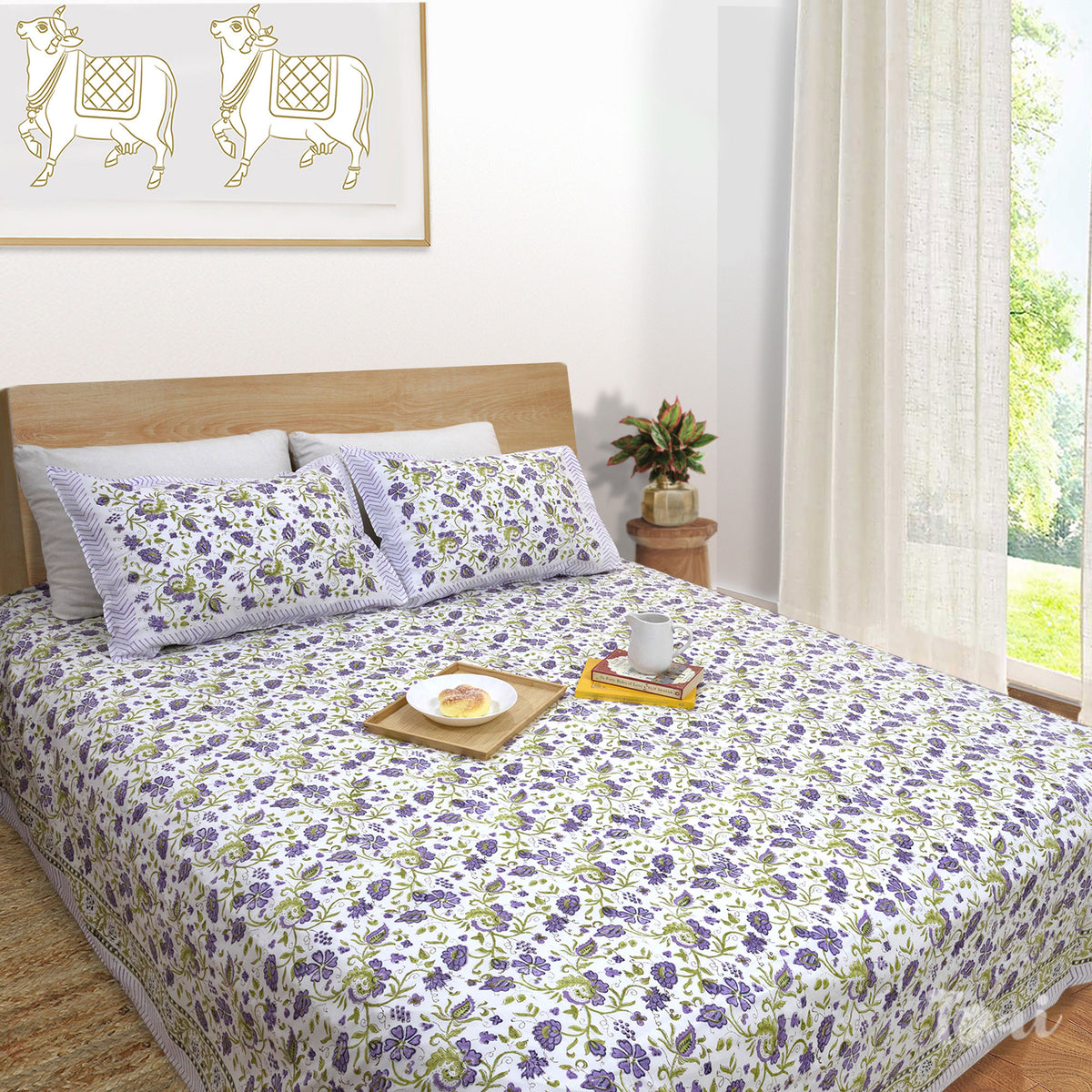 Small Lavender Flowers|  Premium Bedsheet