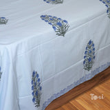 Blue Tulips on Blue | 300TC Mercerized Cotton Bedsheet