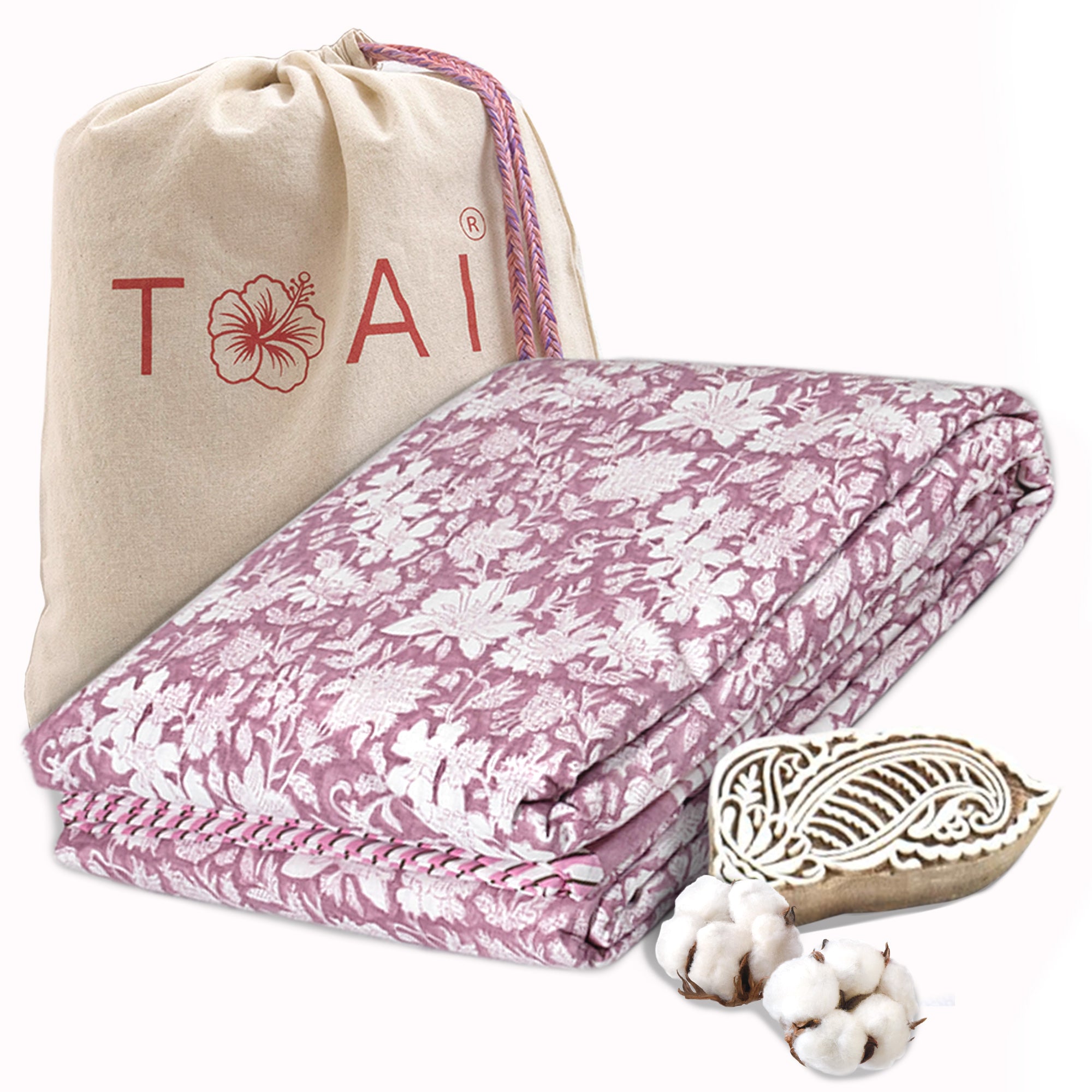 Vintage Pink Kalamkari | Dohar | Summer Blanket