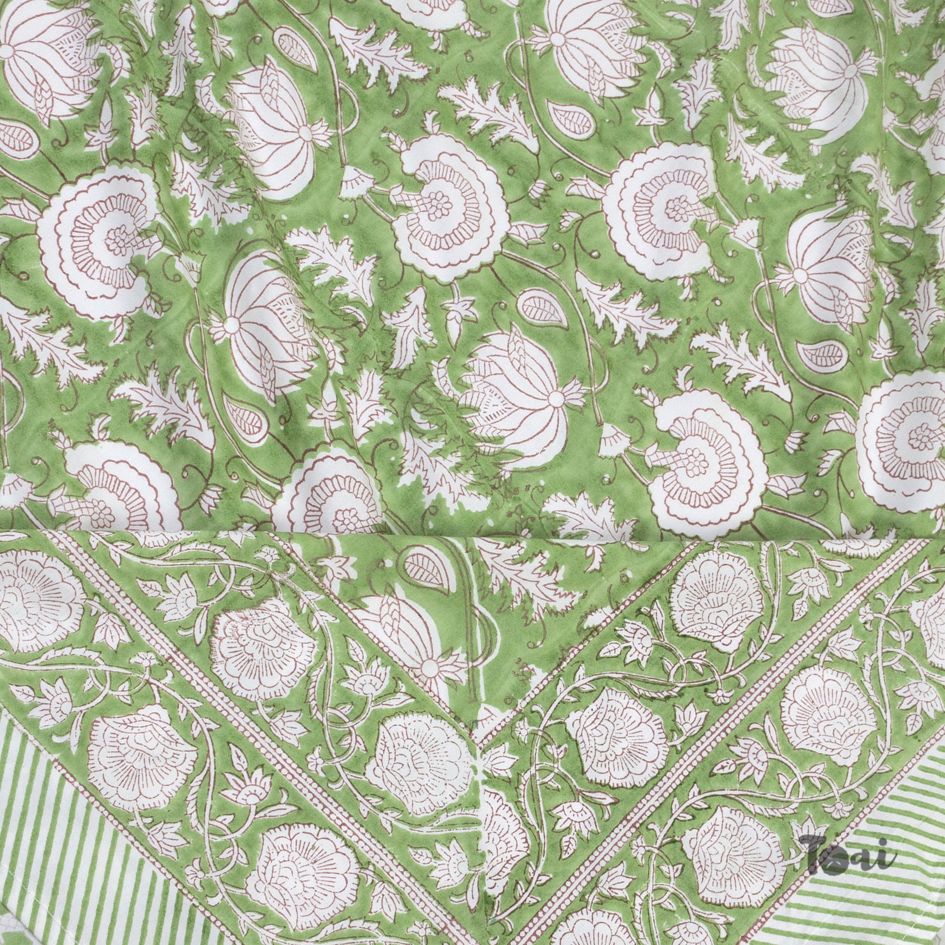 Green Kalamkari  - Luxury Cotton Bedsheet