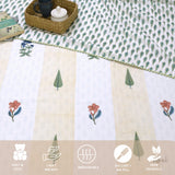 Floral Panel | Pure Mulmul Cotton | Flannel filling