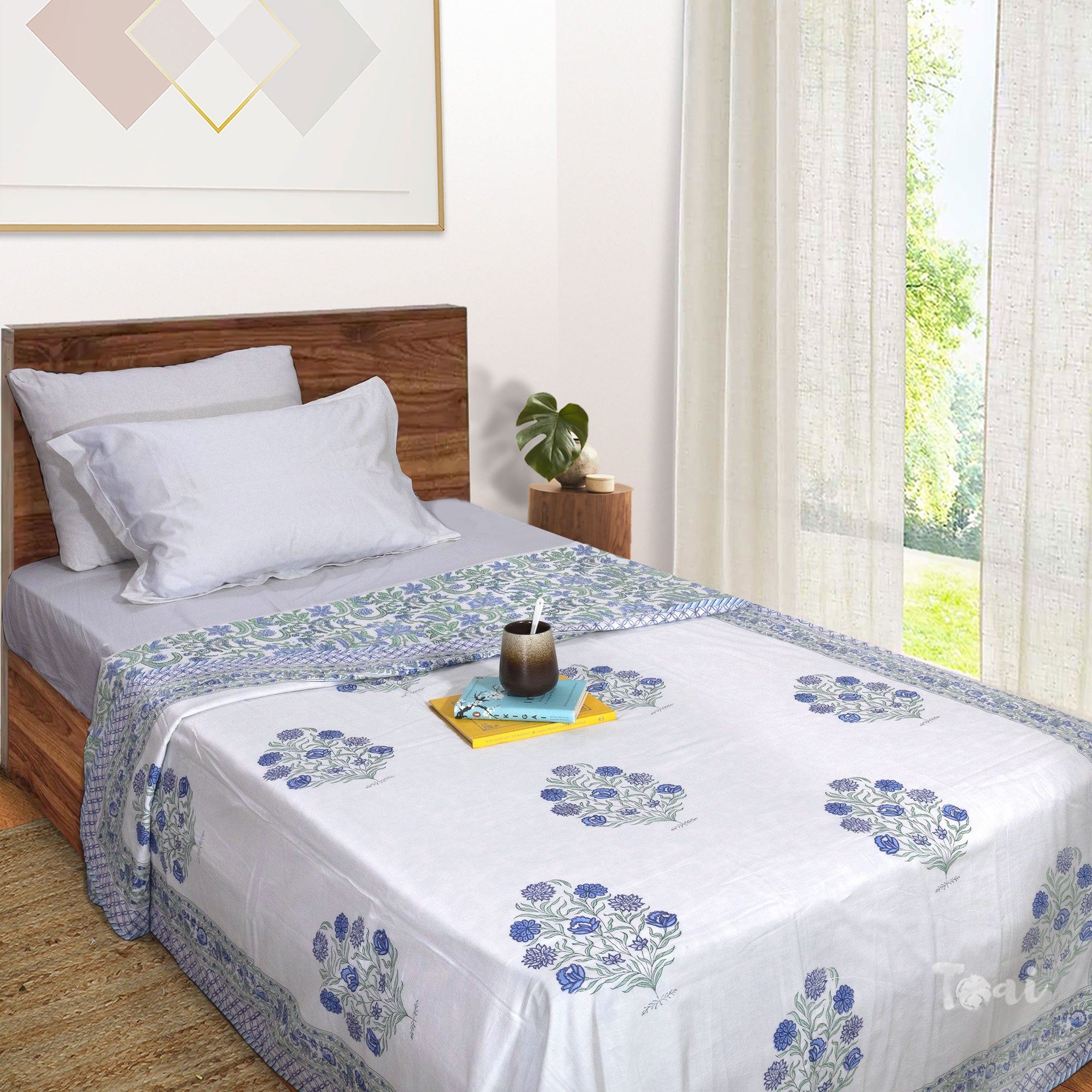 Mughal Floral Motif | Dohar | Summer Blanket