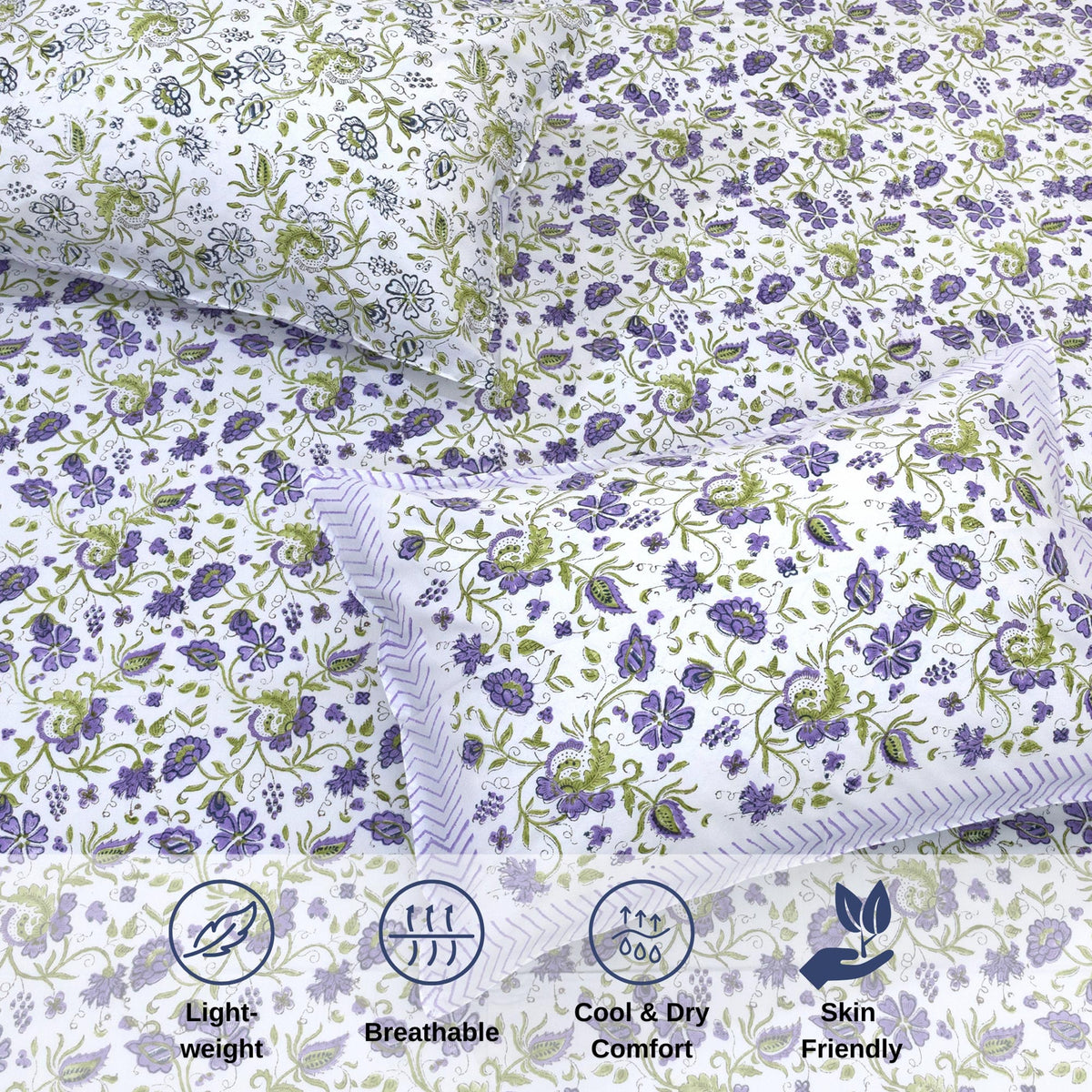 Small Lavender Flowers|  Premium Bedsheet