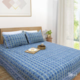 Sage Green Denim Blue  | 210TC Pure Cotton Bedsheet