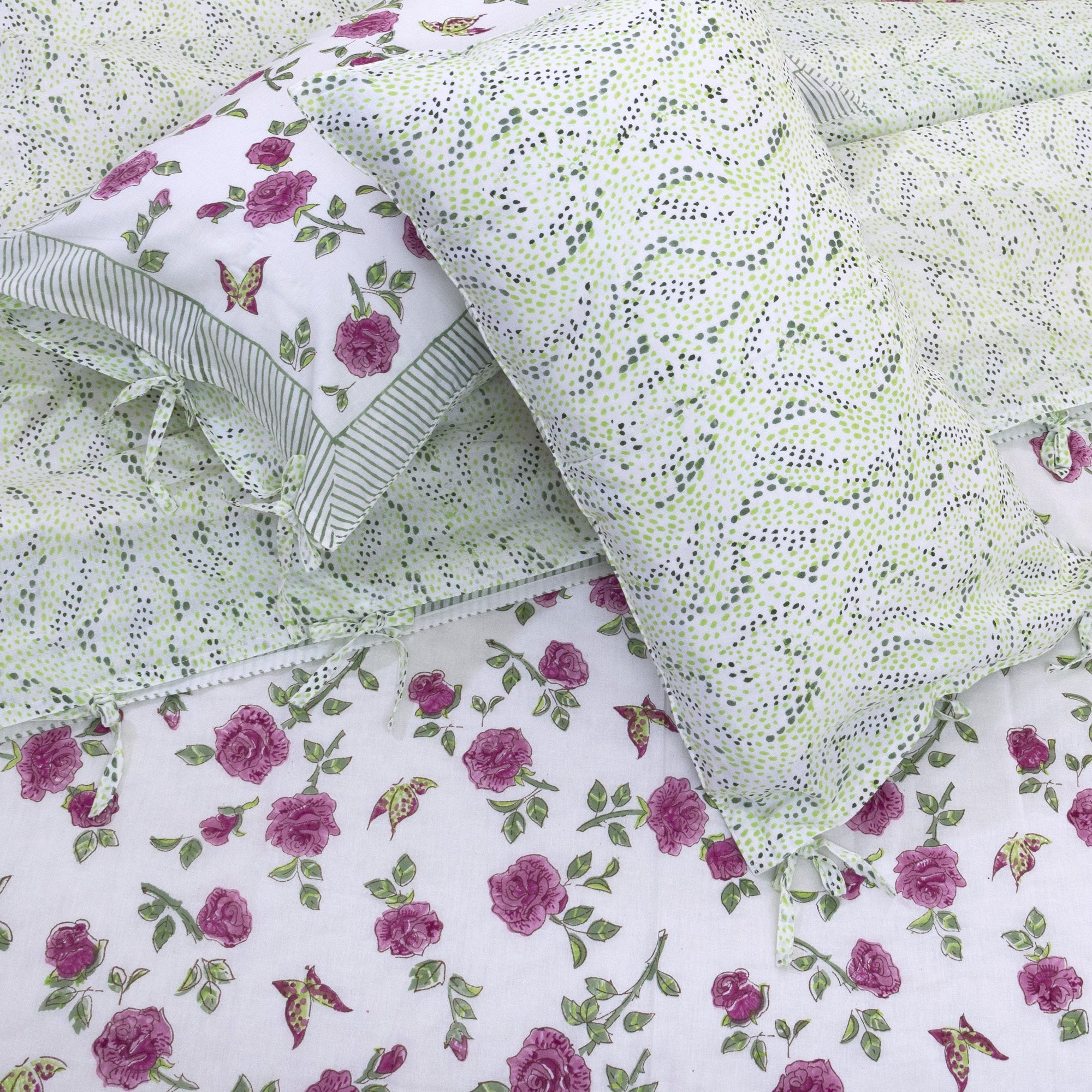 Rose Meadow | Quilt Duvet Cover with Pillow Covers