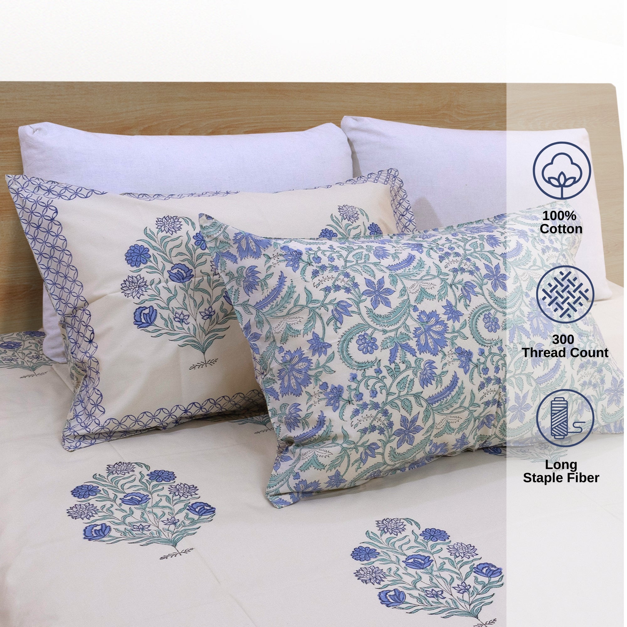 Mughal Motif on Beige| Premium Bedsheet