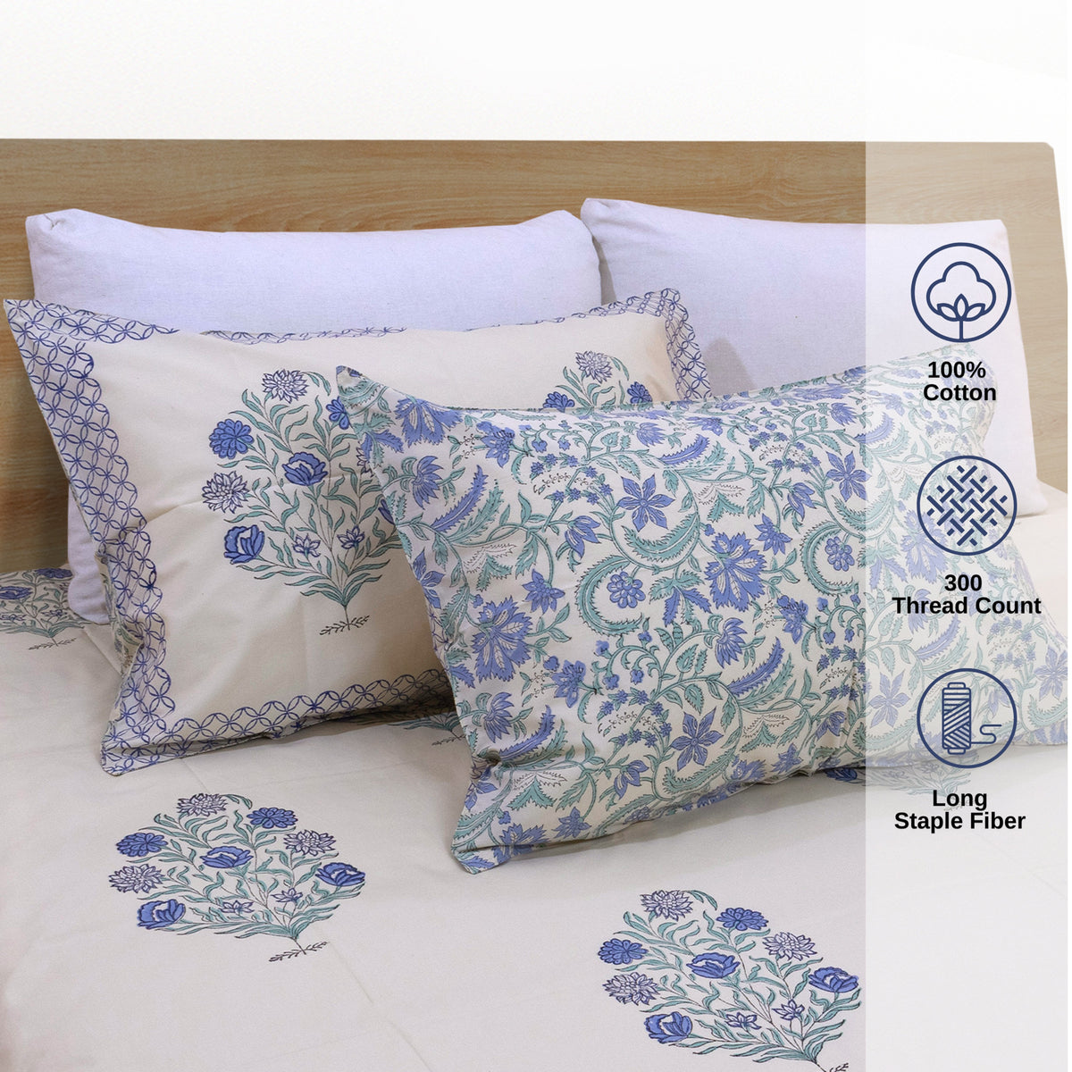 Mughal Motif on Beige| Premium Bedsheet