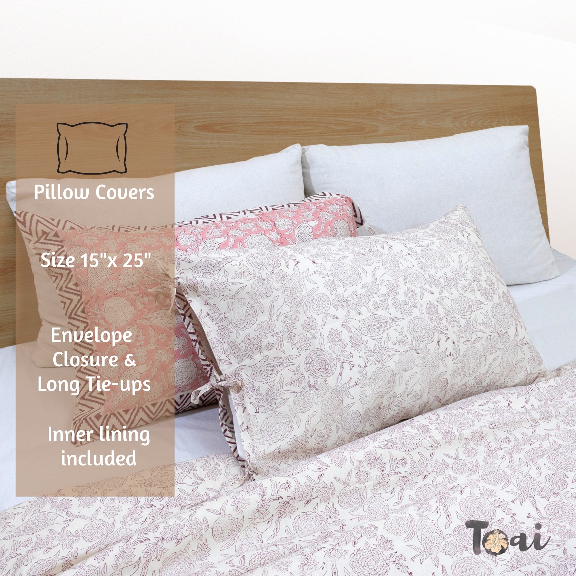 Pink Bird Kalamkari | Quilt Duvet Cover with Pillow Covers