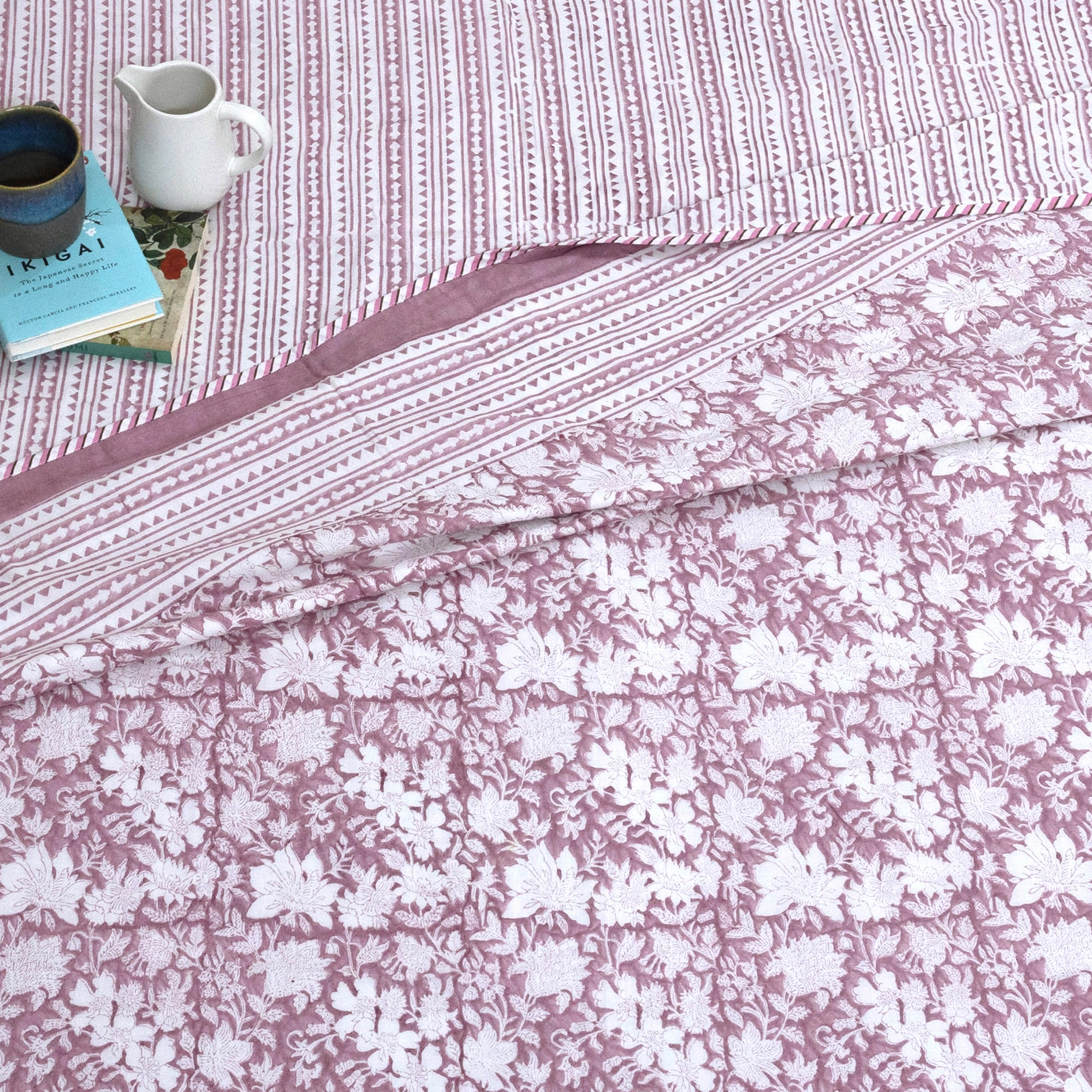 Vintage Pink Kalamkari | Dohar | Summer Blanket