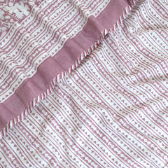 Vintage Pink| 300TC Bedsheet | 2 Pillow Covers | Mulmul Cotton Dohar