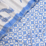 Blue Bird| 300TC Bedsheet | 2 Pillow Covers | Mulmul Cotton Dohar