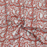 Ethnic on Rust Red| Cotton Yarn Sofa Throw