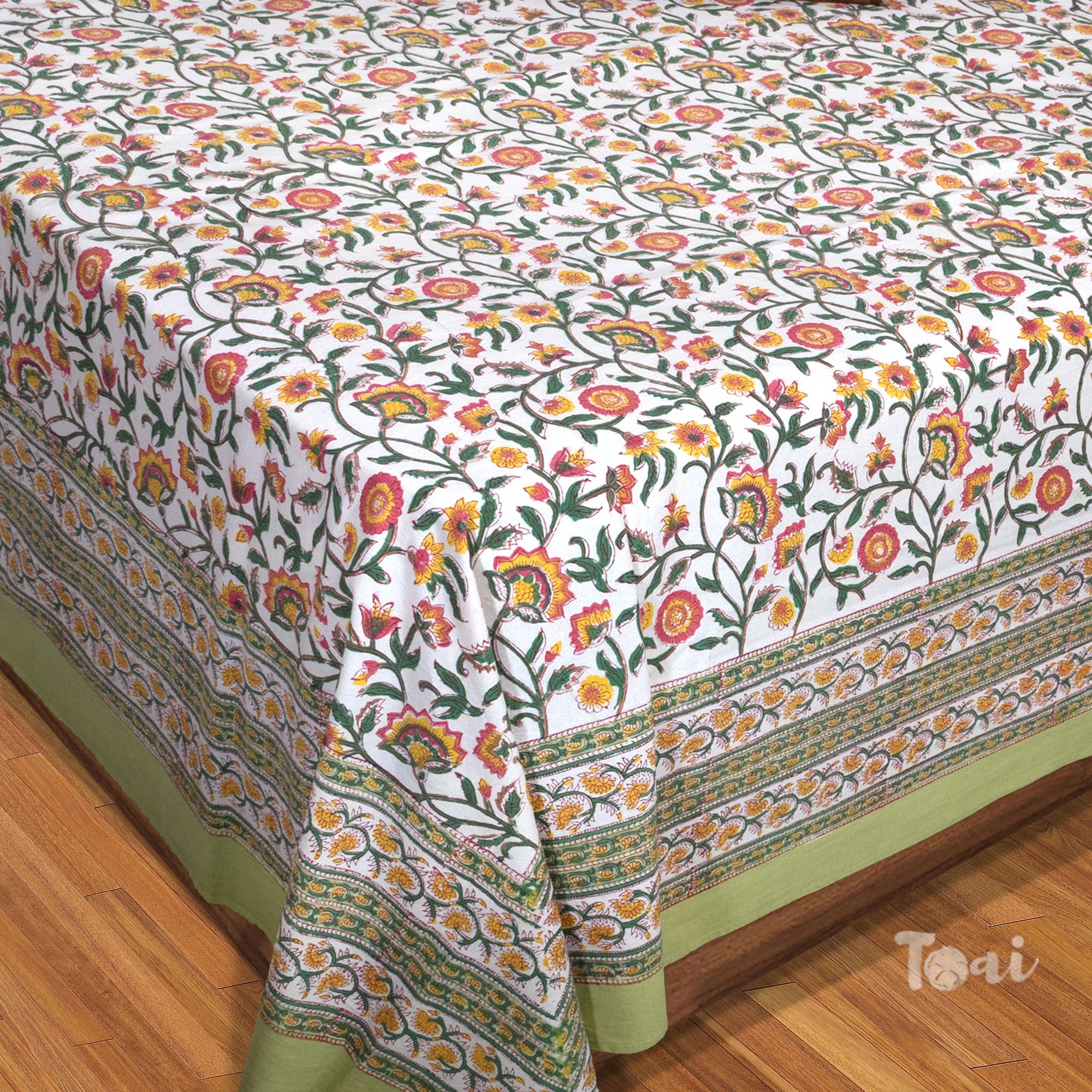 Small Flower vines on White | Fine Quality Bedsheet