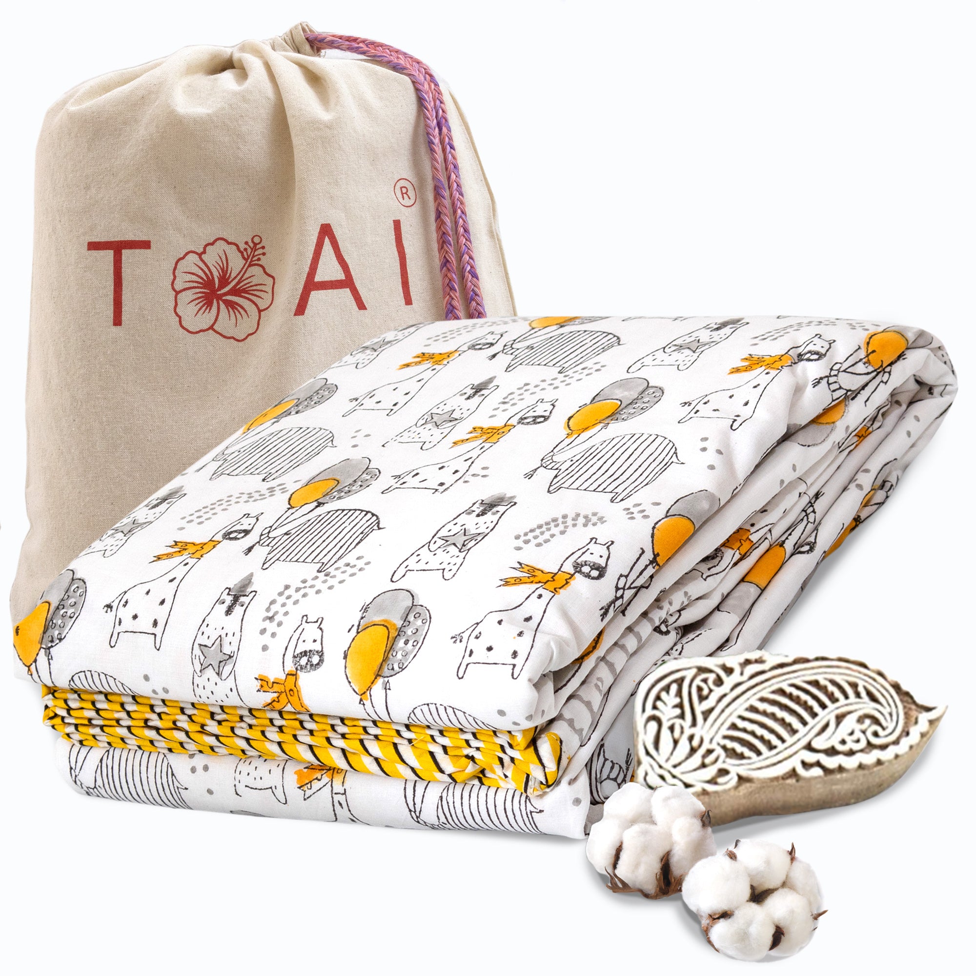 Grey Cartoon | Dohar | Summer Blanket