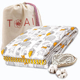 Grey Cartoon  | Pure Mulmul Cotton | Flannel filling