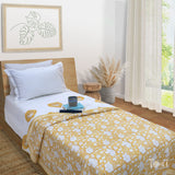 Light Mustard Kalamkari | Pure Mulmul Cotton | Flannel filling