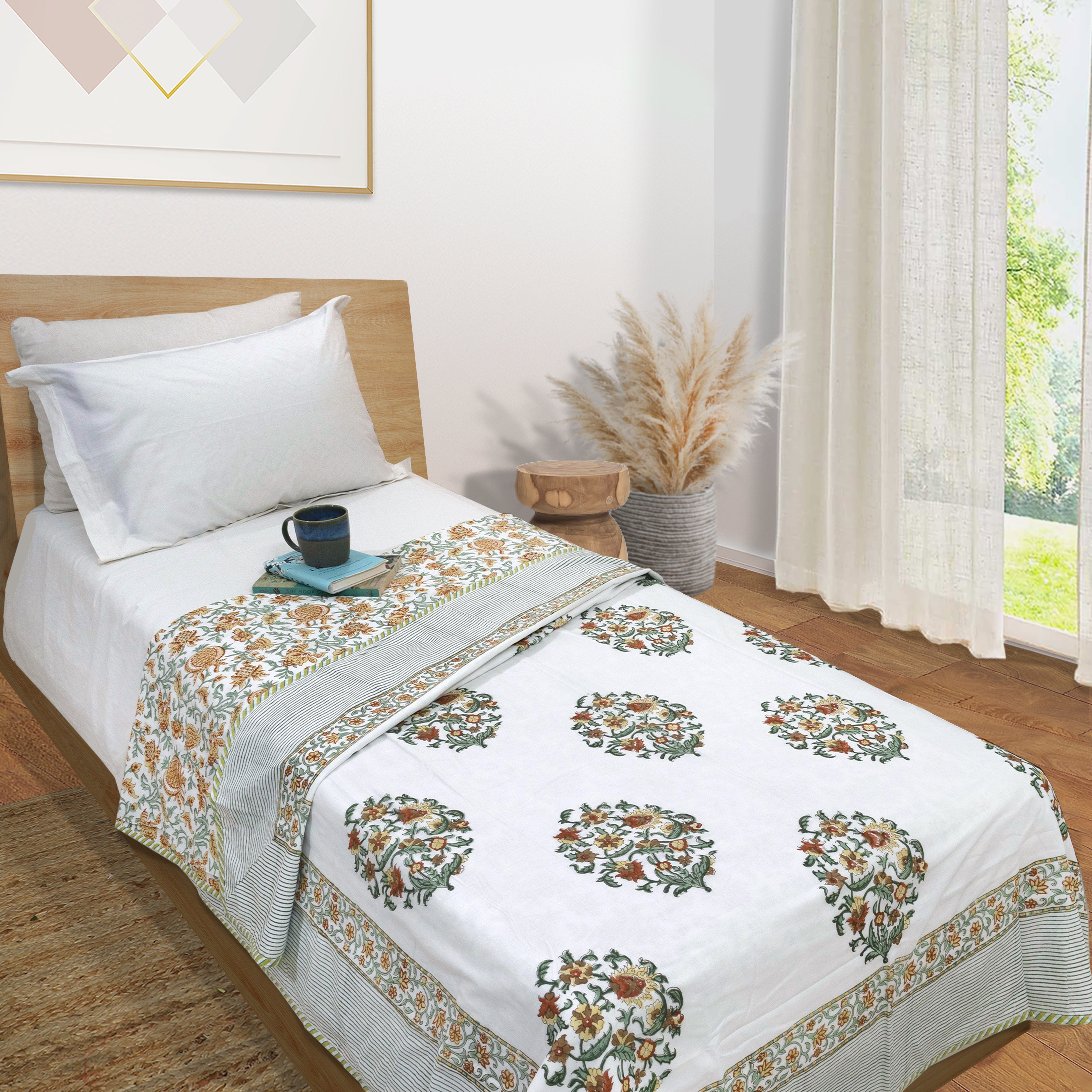 Earthy Mugal Motif  | Dohar | Summer Blanket