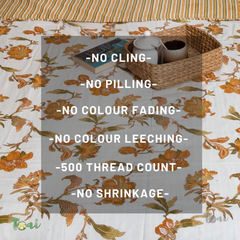 Yellow Flowers on White | Jaipuri Screen printed| Single Dohar | Premium Mulmul Cotton | Reversible
