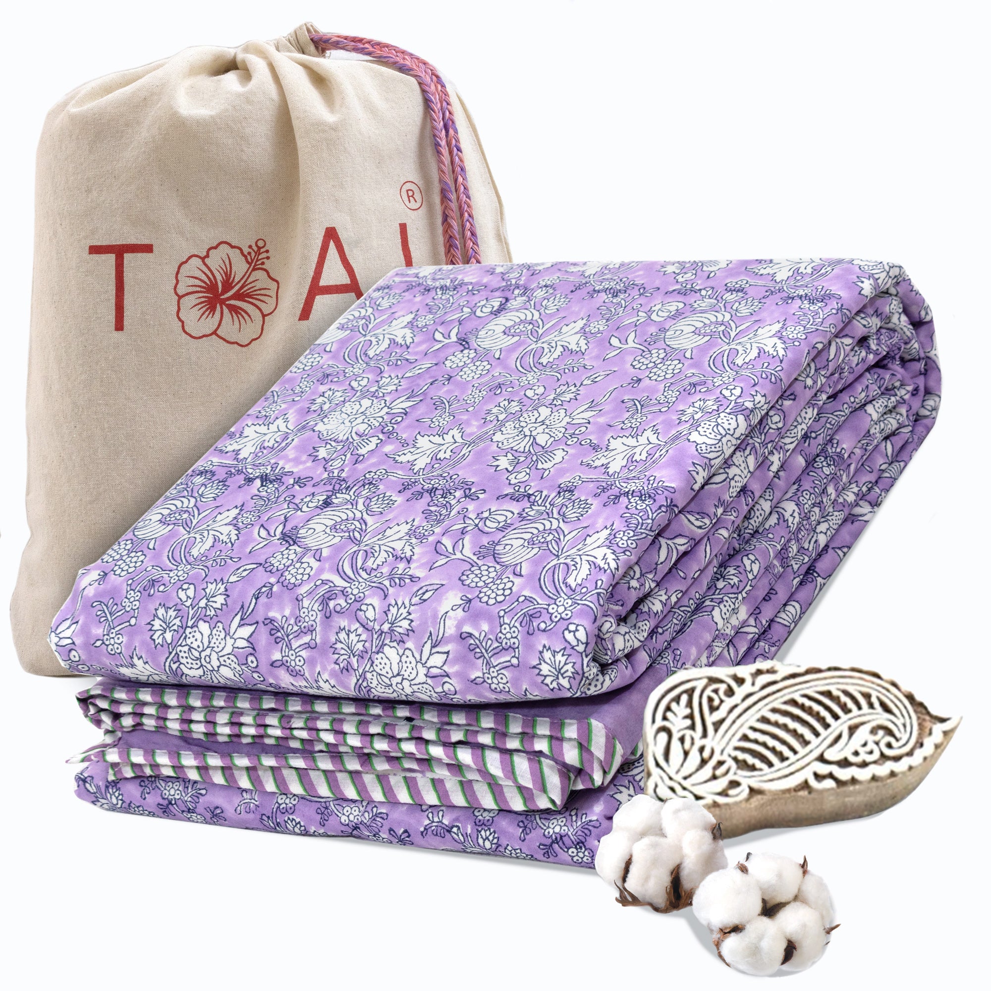 Lavender Kalamkari | Dohar | Summer Blanket