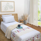 Yellow Polka| 300TC Bedsheet | 2 Pillow Covers | Mulmul Cotton Quilt