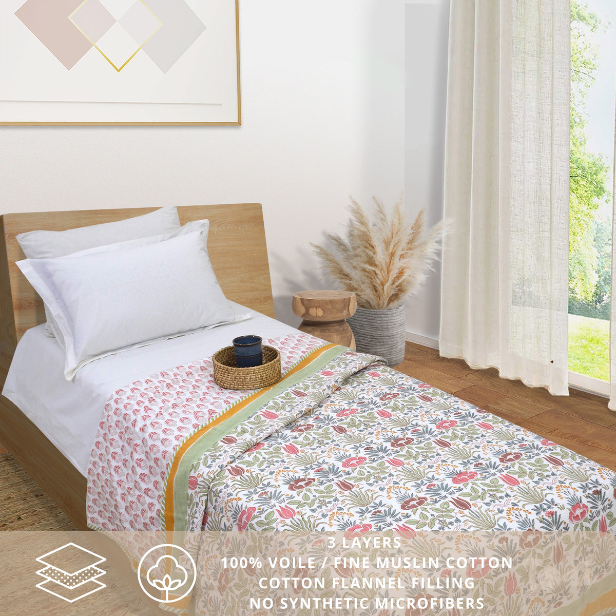 Spring Floral |  Dohar | Summer Blanket